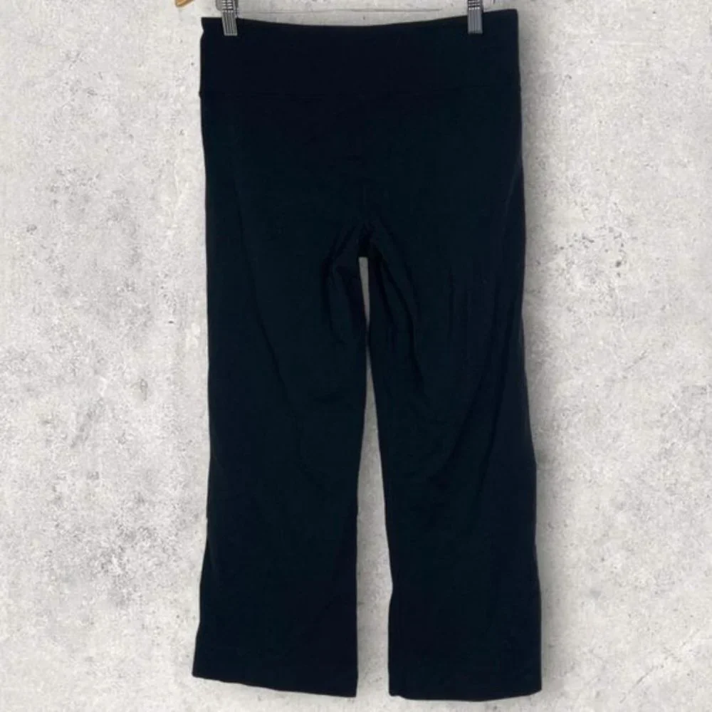 Lululemon Black Cropped High Rise Leggings Size 10 Anti Stink Stretch Yoga Pants - Picture 3 of 10